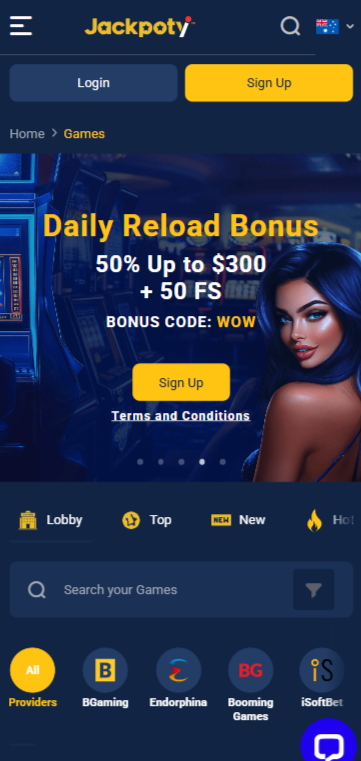 Play on Mobile Jackpoty NZ app
